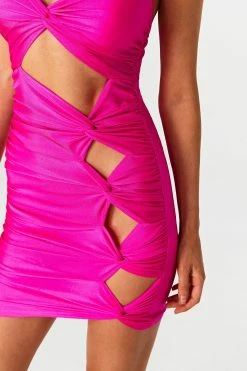 SOLADO Plunging Neck Cut Out Twist Detail Mini Dress -Solado Sales Shop 1.20 0DM 1984 1800x1800