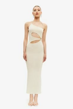 Solado Floral Cut Out Halter Neck Backless Maxi Dress