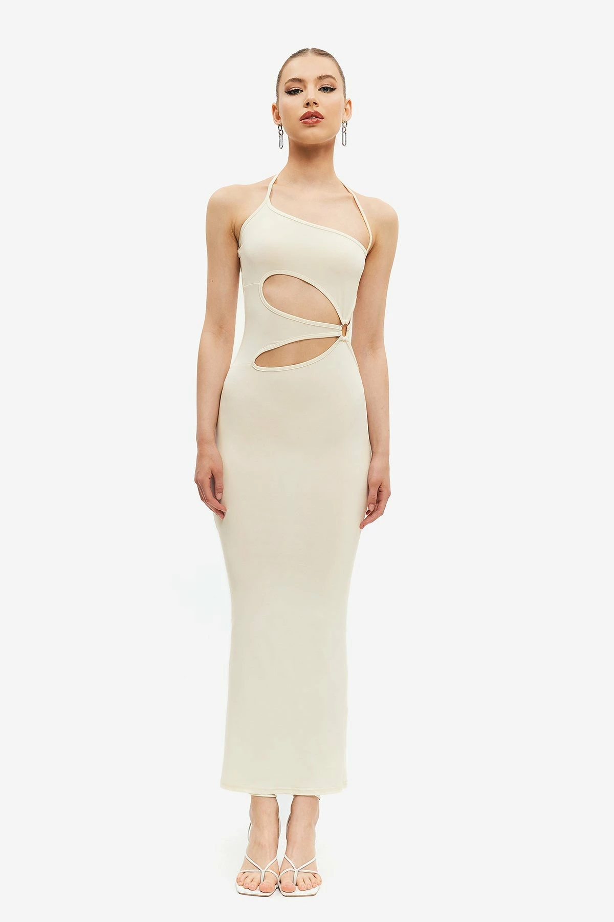 Solado Floral Cut Out Halter Neck Backless Maxi Dress 1 Solado Floral Cut Out Halter Neck Backless Maxi Dress