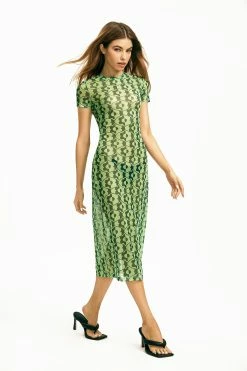 SOLADO Mesh Abstract Print Short Sleeve Midi Dress Without Thong -Solado Sales Shop 2855102022062211251062b28b968782e 1800x1800