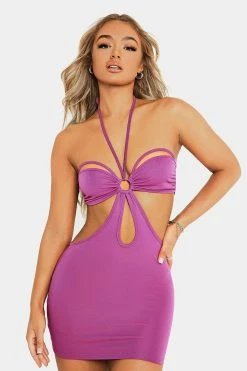 Alternative view of SOLADO Halter Neck Cut Out Backless Mini Dress