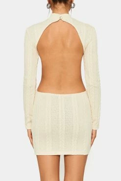 SOLADO Cable Knit Open Back Long Sleeve Mini Dress -Solado Sales Shop 9.20B ODM 27947 1800x1800
