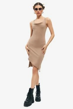 Solado Backless Asymmetric Hem Mini Dress