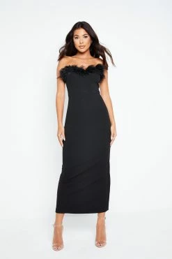 Solado Feather Trim Bodycon Solid Tube Maxi Dress -Solado Sales Shop jpeg 017873a6 dfa4 4d41 989c c5d6426771e5 1800x1800