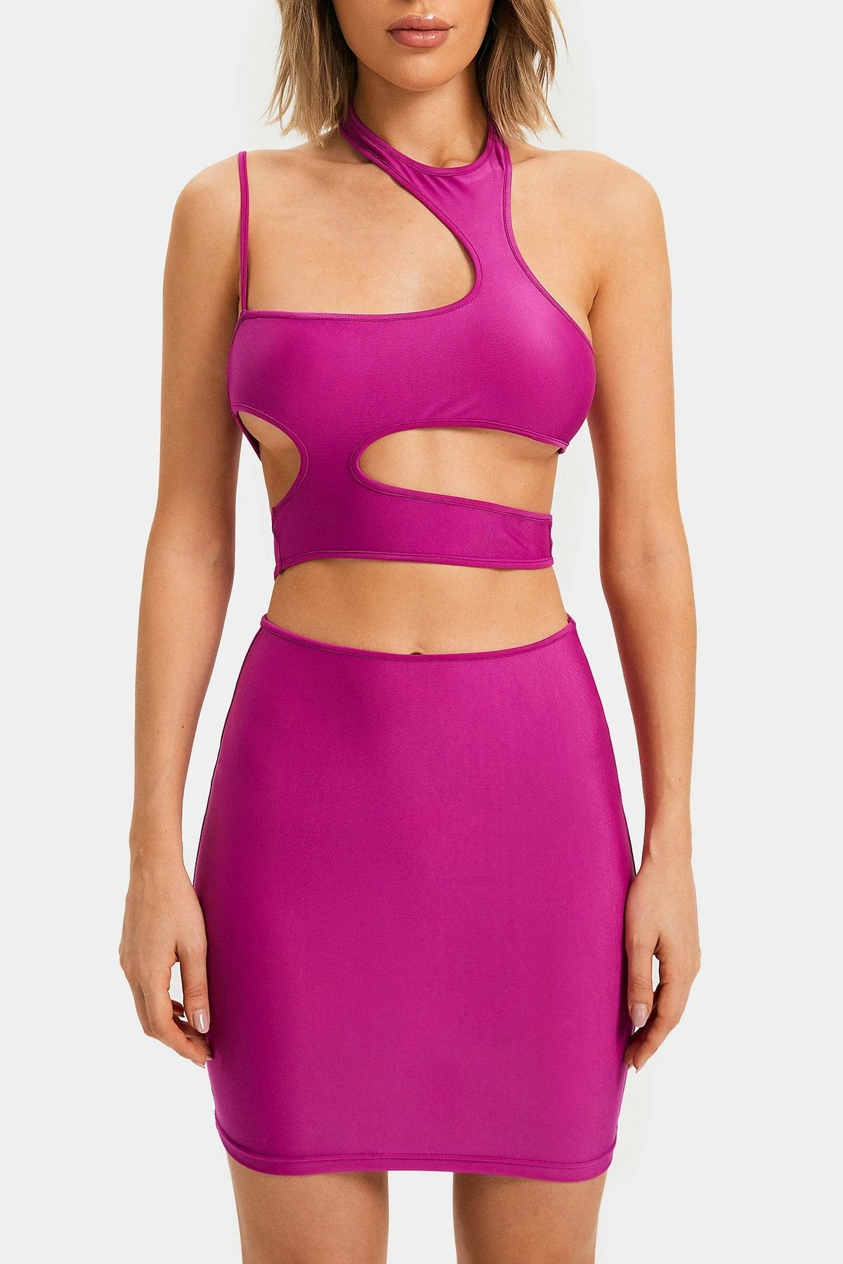 SOLADO Cut Out Asymmetrical Neck Backless Mini Dress 6 SOLADO Cut Out Asymmetrical Neck Backless Mini Dress - Image 6