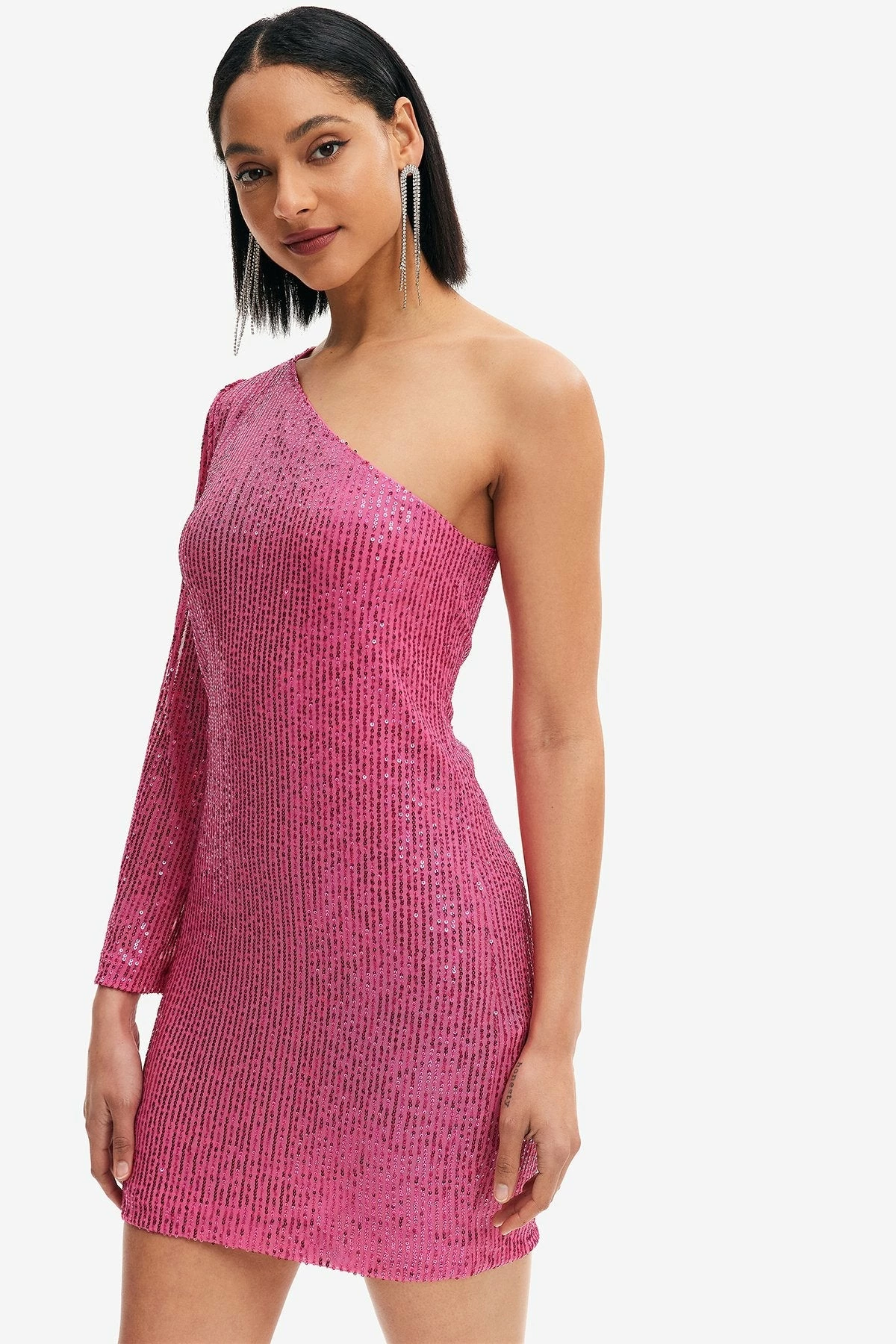 Solado Sequin One Shoulder Mini Dress 1 Solado Sequin One Shoulder Mini Dress
