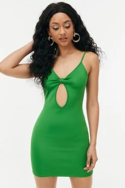 Solado Backless Cut Out Solid Mini Cami Dress