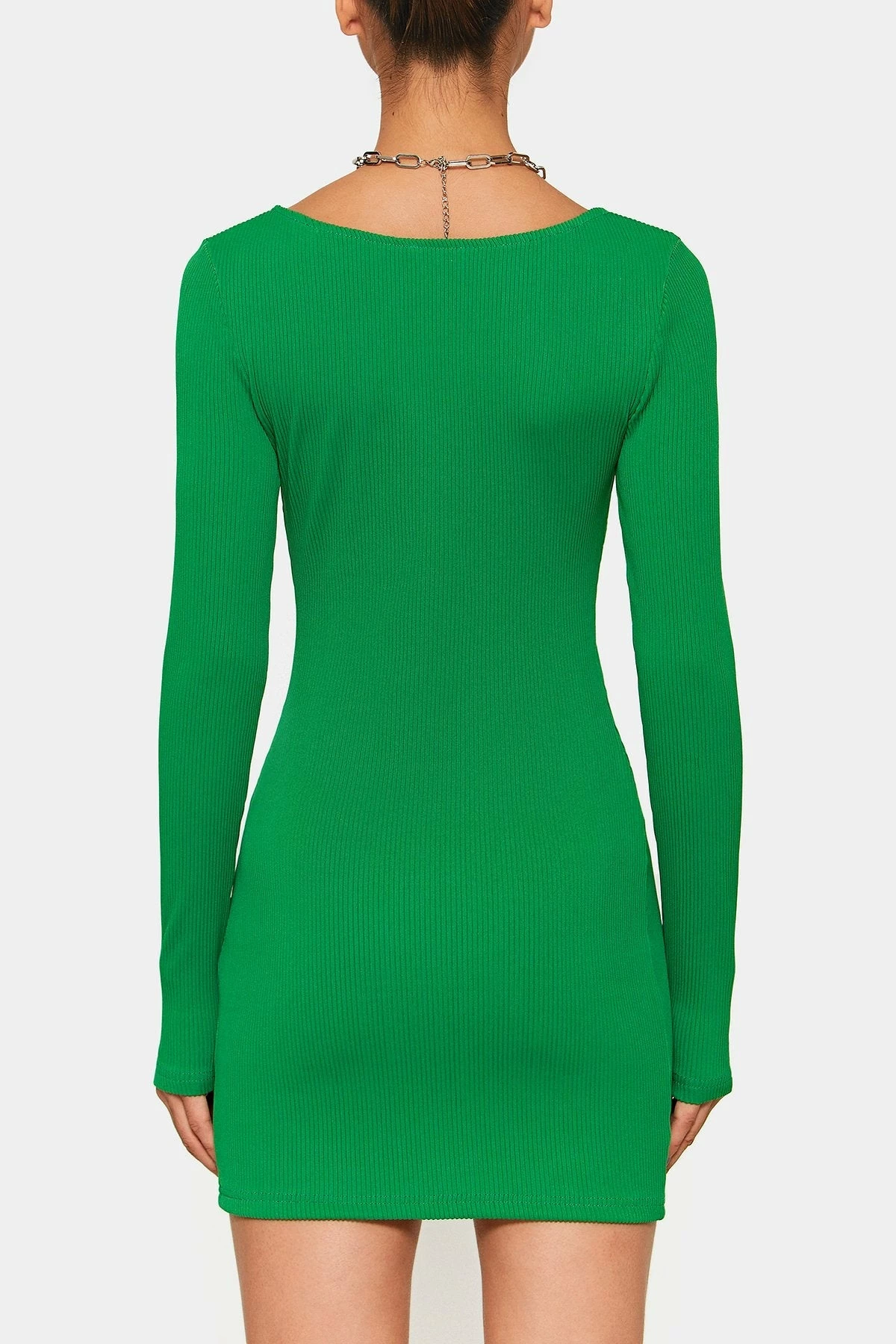 SOLADO Square Neck Ribbed Knit Split Hem Mini Dress 7 SOLADO Square Neck Ribbed Knit Split Hem Mini Dress - Image 7