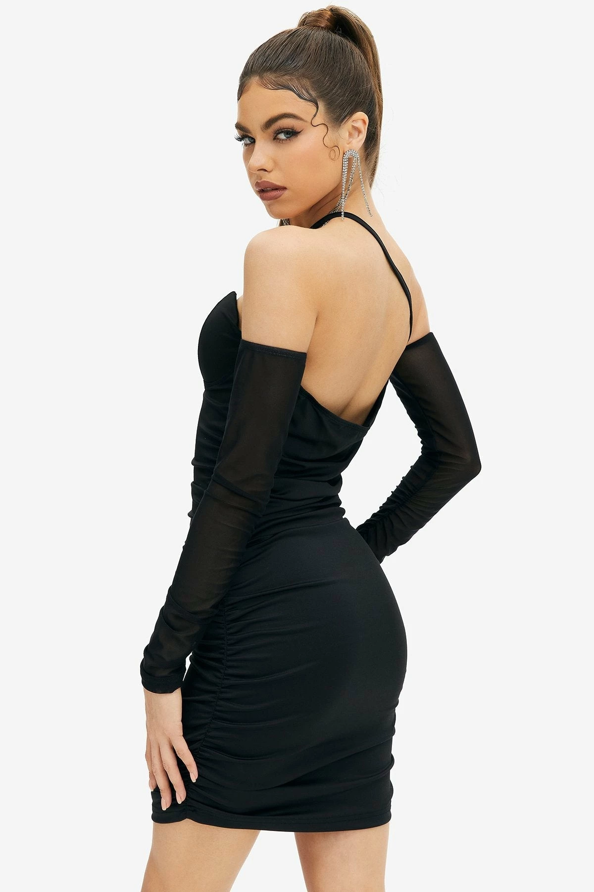 Solado One Shoulder Long Sleeve Mini Dress 2 Solado One Shoulder Long Sleeve Mini Dress - Image 2