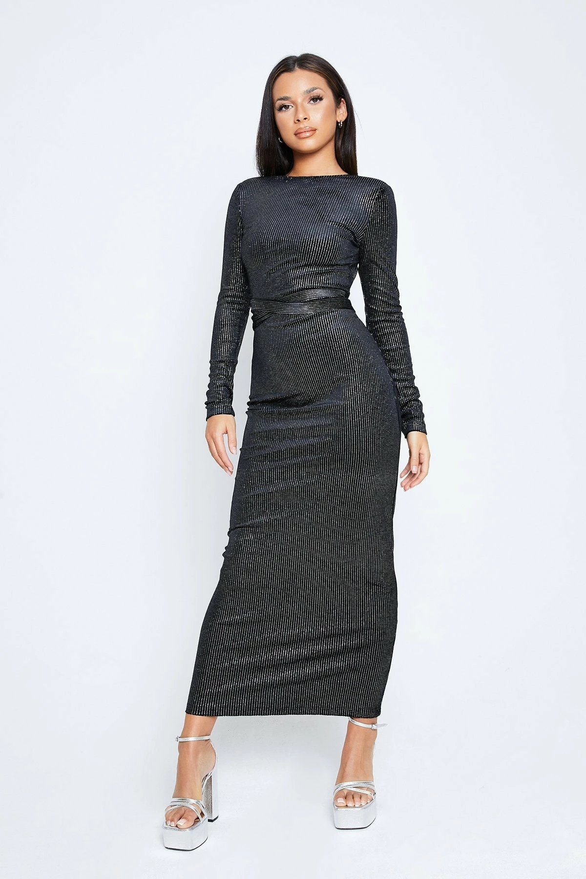 SOLADO Open Back Tie Detail Long Sleeve Maxi Dress 2 SOLADO Open Back Tie Detail Long Sleeve Maxi Dress - Image 2