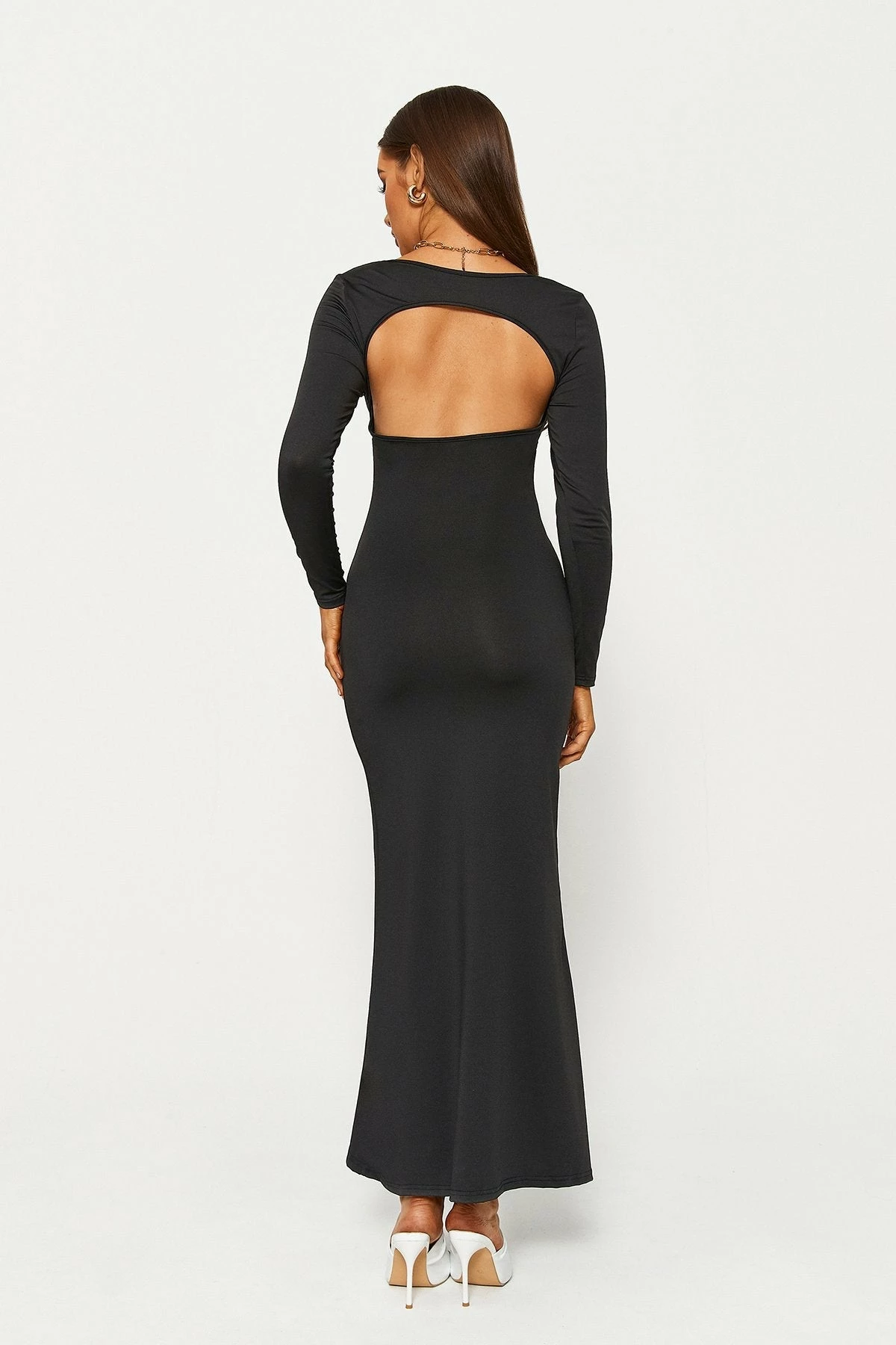 Solado Square Neck Cut Out Open Back Long Sleeve Maxi Dress 4 Solado Square Neck Cut Out Open Back Long Sleeve Maxi Dress - Image 4