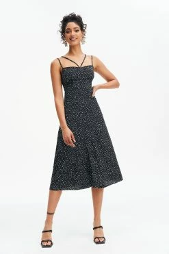 Solado Floral Print Backless Maxi Dress