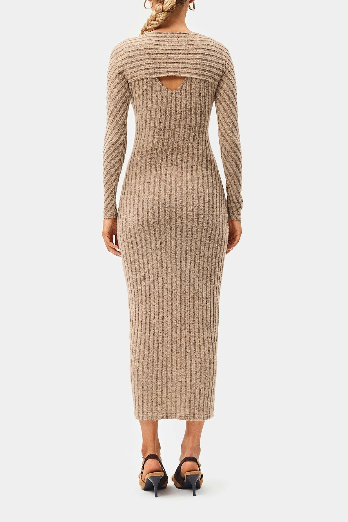 SOLADO 2 In 1 Cut Out Stripe Knitted Bodycon Maxi Dress 7 SOLADO 2 In 1 Cut Out Stripe Knitted Bodycon Maxi Dress - Image 7