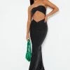 SOLADO Lurex Cut Out Bodycon Tube Maxi Dress