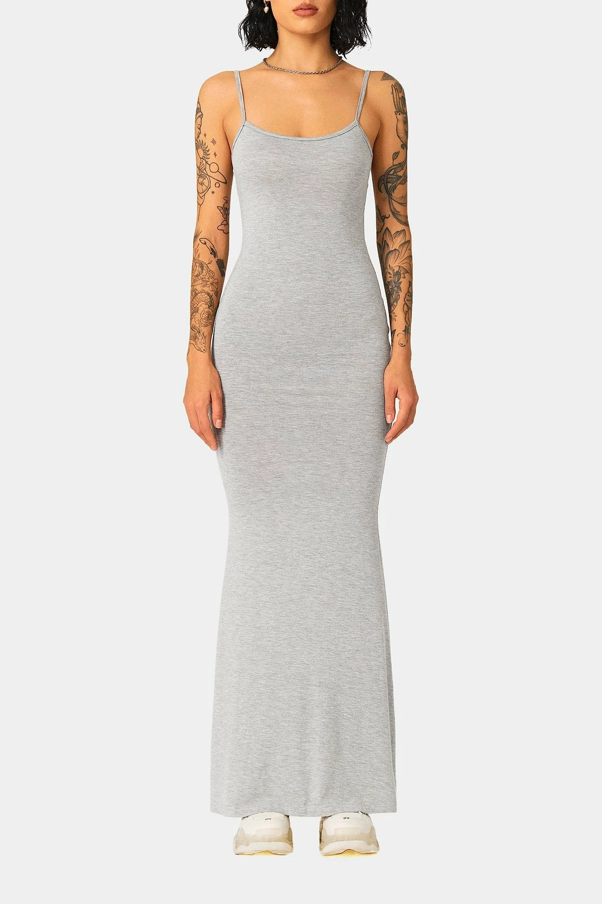 SOLADO Modal Plunging Neck Mermaid Solid Maxi Dress 6 SOLADO Modal Plunging Neck Mermaid Solid Maxi Dress - Image 6
