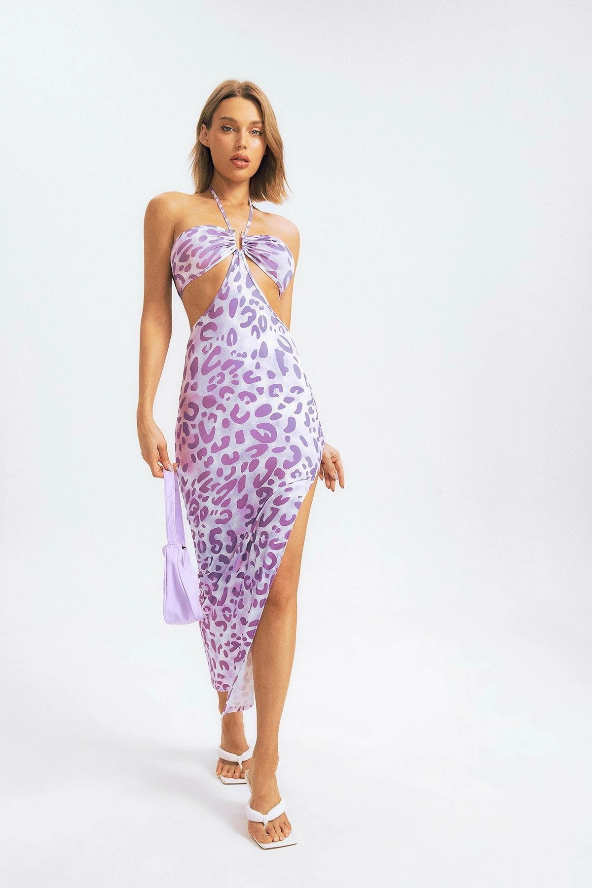 Solado Leopard Print Cut Out Side Split Maxi Dress 2 Solado Leopard Print Cut Out Side Split Maxi Dress - Image 2