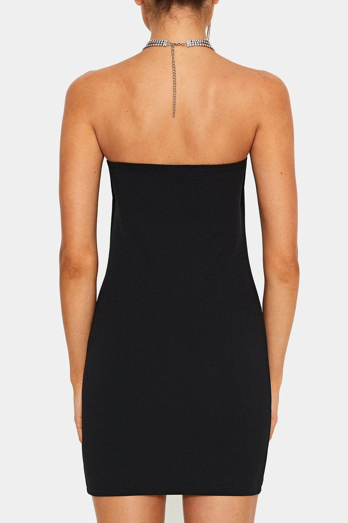 SOLADO Check Laser Splicing Cut Out Tube Mini Dress 7 SOLADO Check Laser Splicing Cut Out Tube Mini Dress - Image 7