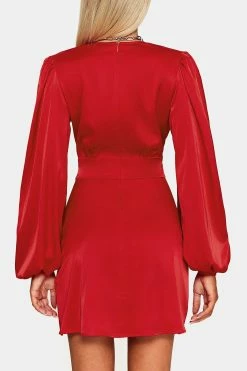SOLADO Plunging Neck Puff Sleeve Ruched Mini Dress -Solado Sales Shop jpeg 1dd918f0 204c 4ce0 9ccb adea2f1cced2 1800x1800