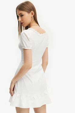 Alternative view of Solado Off Shoulder Lace Up Lettuce Trim Mini Dress