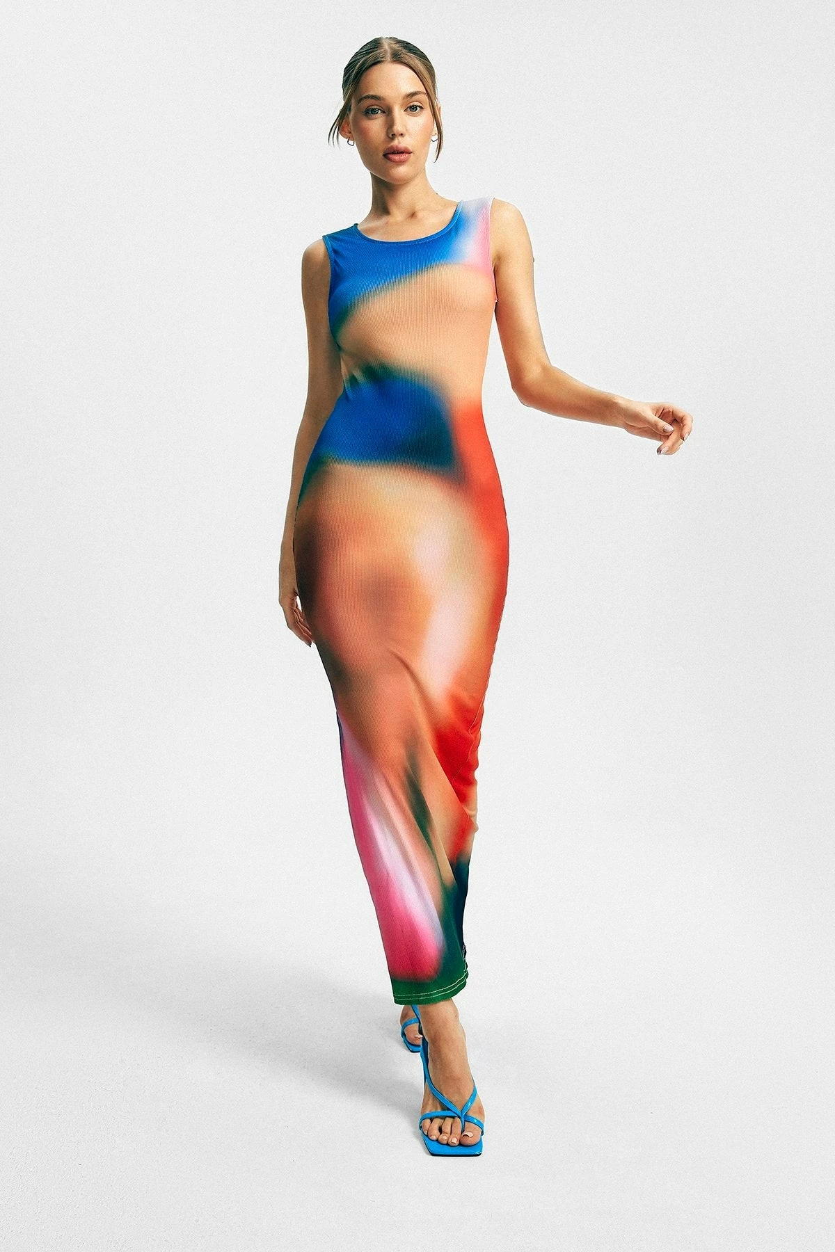 Solado Tie Dye Side Split Sleeveless Ribbed Maxi Dress 2 Solado Tie Dye Side Split Sleeveless Ribbed Maxi Dress - Image 2