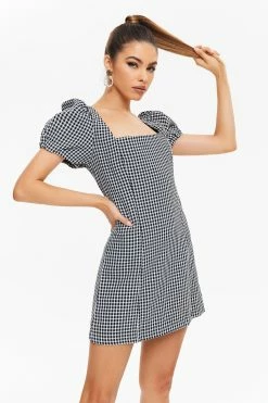 Solado Check Print Lace Up Backless Puff Sleeve Mini Dress -Solado Sales Shop jpeg 2122f230 d5bf 4e45 b50a ef141c456d65 1800x1800