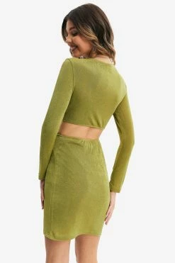 Alternative view of Solado Plunging Neck Cut Out Tie Front Mini Dress