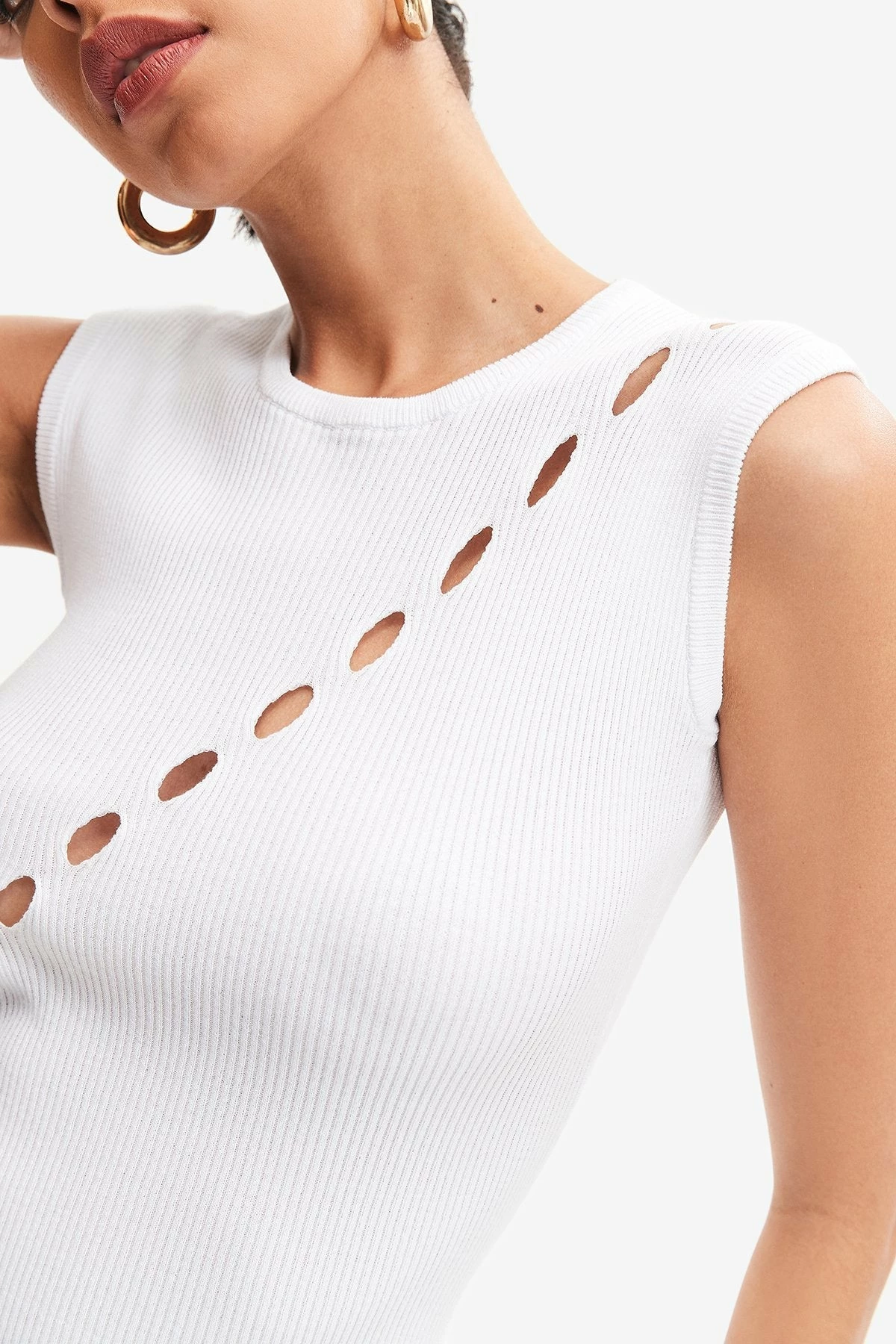 Solado Ribbed Knit Cut Out Sleeveless Mini Dress 4 Solado Ribbed Knit Cut Out Sleeveless Mini Dress - Image 4