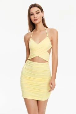 Solado Cross Wrap Cut Out Backless Mini Dress