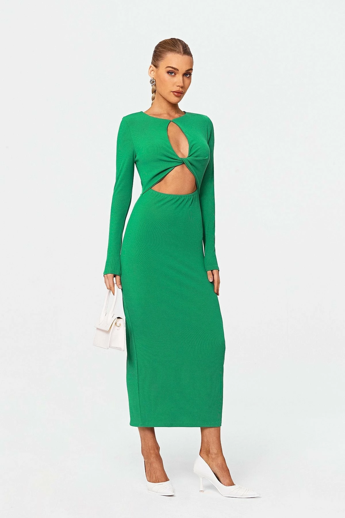 SOLADO Cut Out Twist Front Long Sleeve Maxi Dress 3 SOLADO Cut Out Twist Front Long Sleeve Maxi Dress - Image 3
