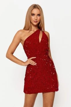 Alternative view of Solado One Shoulder Sequin Cut Out Backless Mini Dress