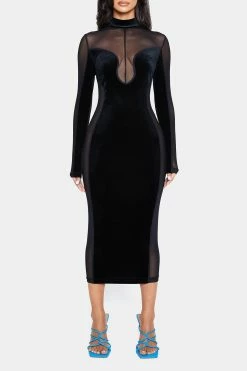 SOLADO High Neck Mesh Splicing Bodycon Velvet Midi Dress -Solado Sales Shop jpeg 31d4bd4d b115 42df ab88 3fda339112cb 1800x1800