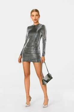 SOLADO Sheen Cinched Waist Ruched Long Sleeve Mini Dress -Solado Sales Shop jpeg 33523281 9572 48b0 ad56 086387690aed 1800x1800