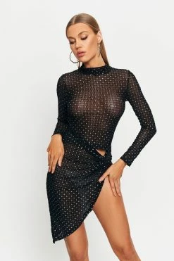 Solado Mock Neck Polka Dot Asymmetrical Hem Mini Dress 9 Solado Mock Neck Polka Dot Asymmetrical Hem Mini Dress -Solado Sales Shop jpeg 39ad6efc e6c9 4c2f 9436 cf101c72384a 1800x1800