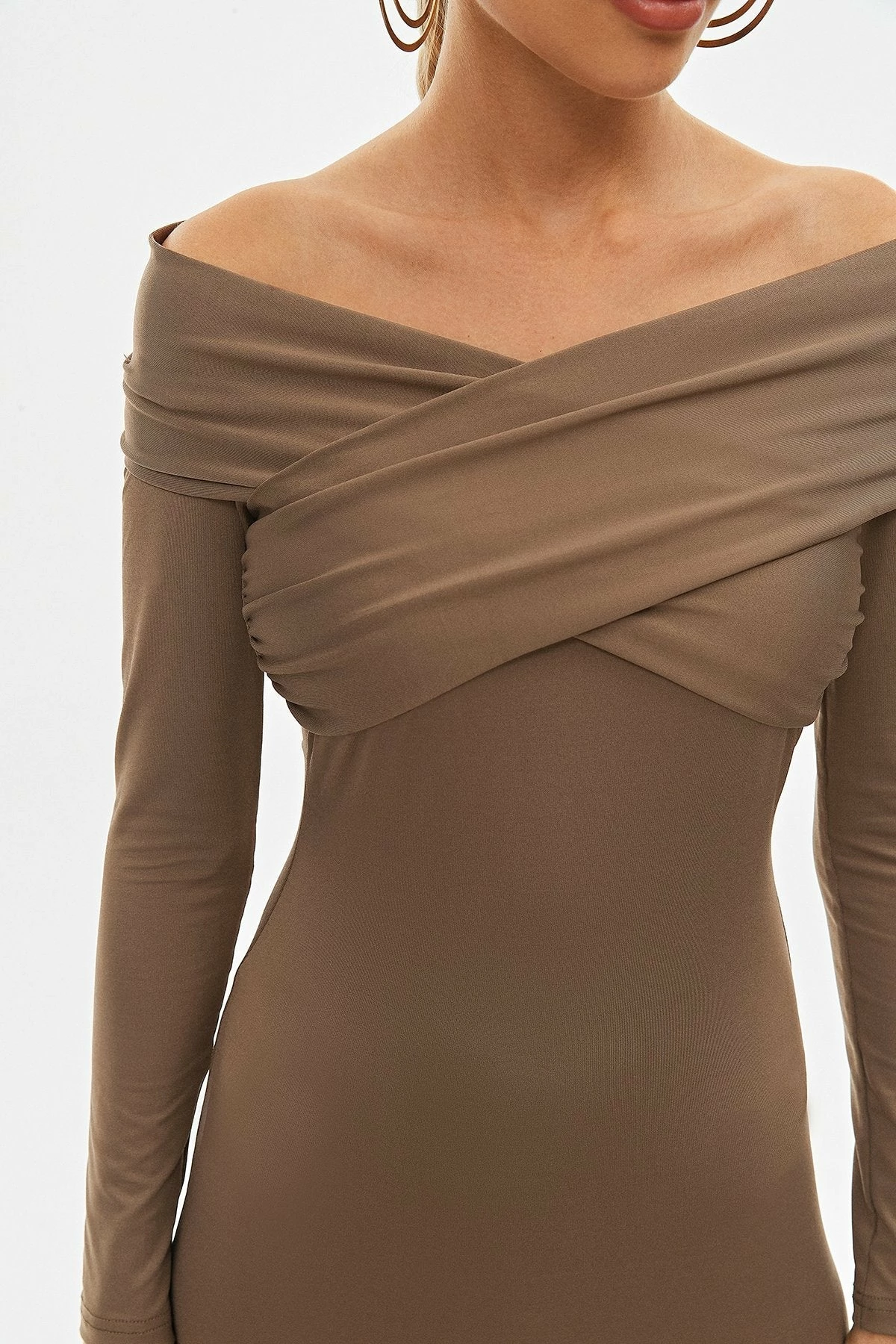 SOLADO Off Shoulder Cross Wrap Long Sleeve Maxi Dress 5 SOLADO Off Shoulder Cross Wrap Long Sleeve Maxi Dress - Image 5