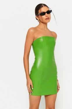 Alternative view of Solado Off Shoulder PU Leather Bodycon Tube Mini Dress