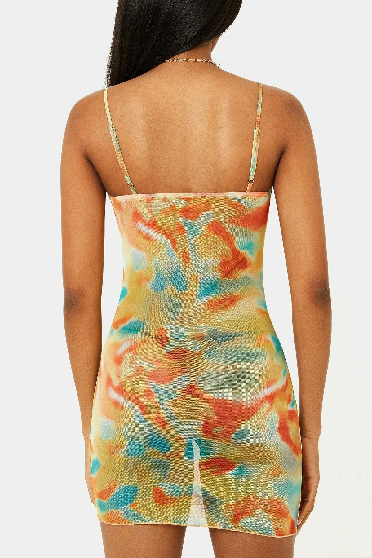 SOLADO Mesh Abstract Print Backless Mini Dress Without Panty 7 SOLADO Mesh Abstract Print Backless Mini Dress Without Panty - Image 7