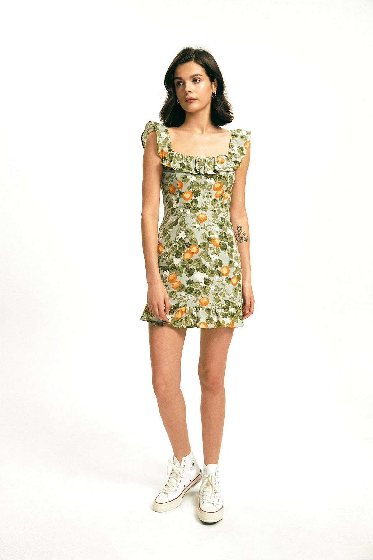 Solado Square Neck Floral Print Ruffle Mini Dress 4 Solado Square Neck Floral Print Ruffle Mini Dress - Image 4