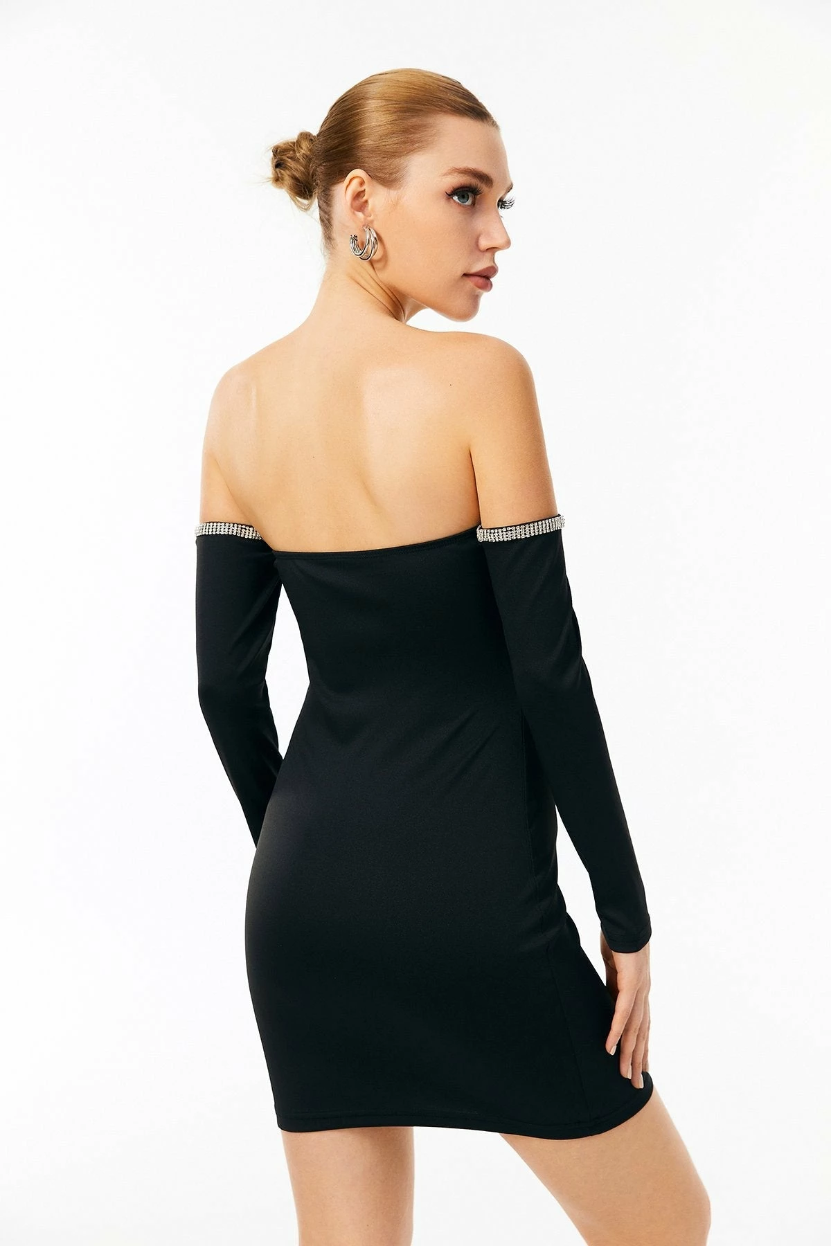 Solado Diamante Detail Off Shoulder Mini Dress 2 Solado Diamante Detail Off Shoulder Mini Dress - Image 2