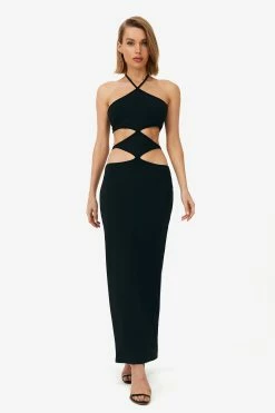 SOLADO Cut Out Backless Split Back Maxi Dress