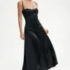 Solado Lace Trim Cut Out Plunging Neck Maxi Dress