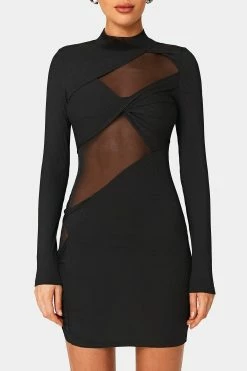 SOLADO Mock Neck Mesh Splicing Long Sleeve Mini Dress -Solado Sales Shop jpeg 51ebae98 fece 4b41 87b7 be4c2ede1dc9 1800x1800