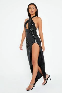 SOLADO Halter Neck Open Back Split Hem Sequin Maxi Dress -Solado Sales Shop jpeg 535e6517 c7a0 4464 8894 d81f7c078d91 1800x1800