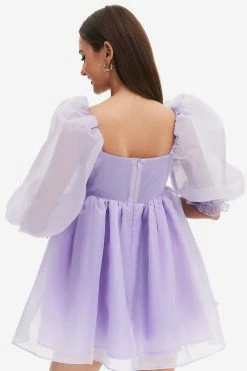 Alternative view of Solado Lantern Sleeve Layered Hem Mesh Mini Dress