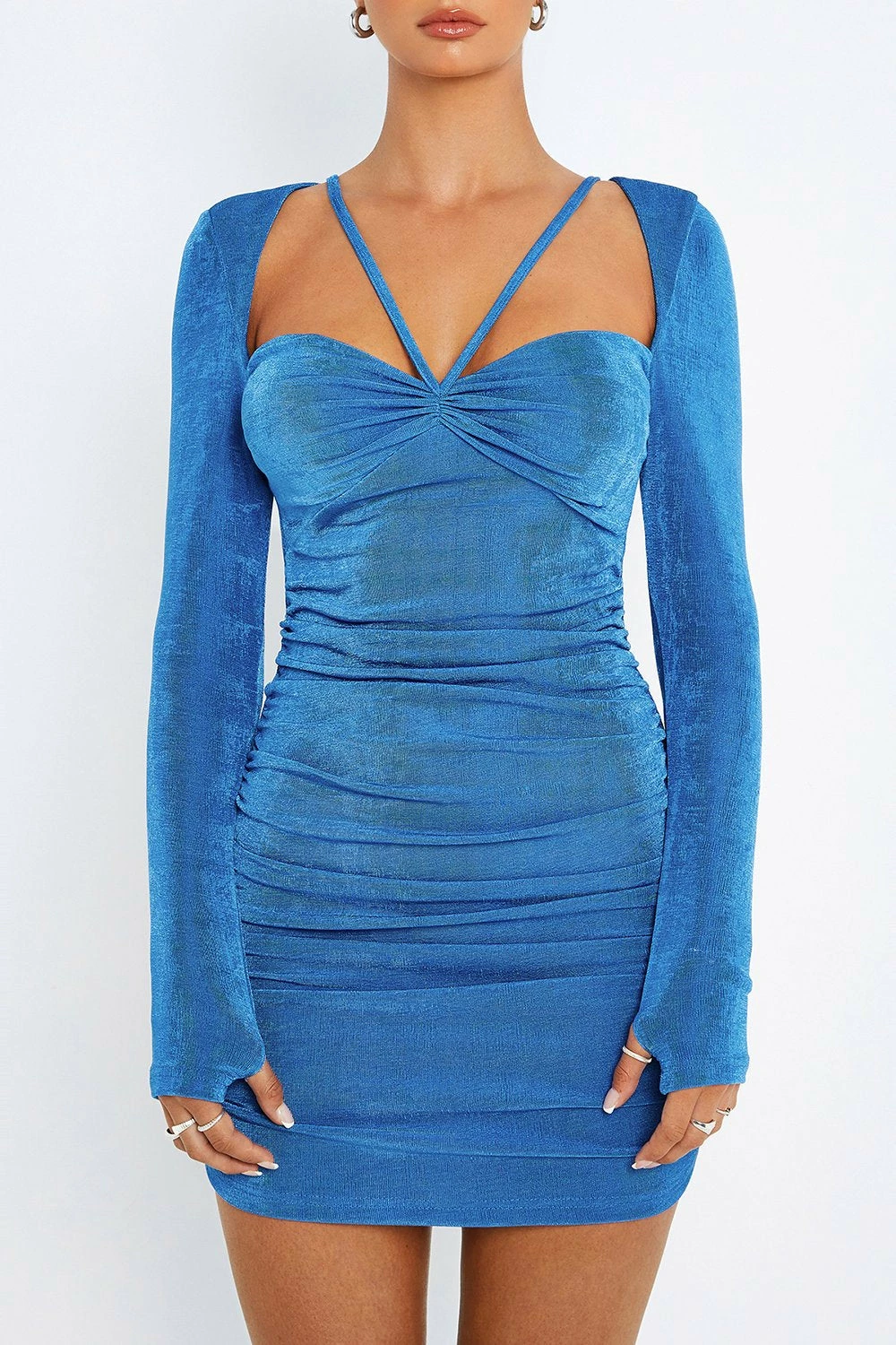 SOLADO Sweetheart Thumb Hole Ruched Mini Dress 6 SOLADO Sweetheart Thumb Hole Ruched Mini Dress - Image 6