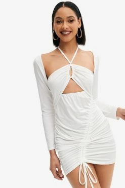 Solado 2 In 1 Cut Out Drawstring Ruched Mini Dress