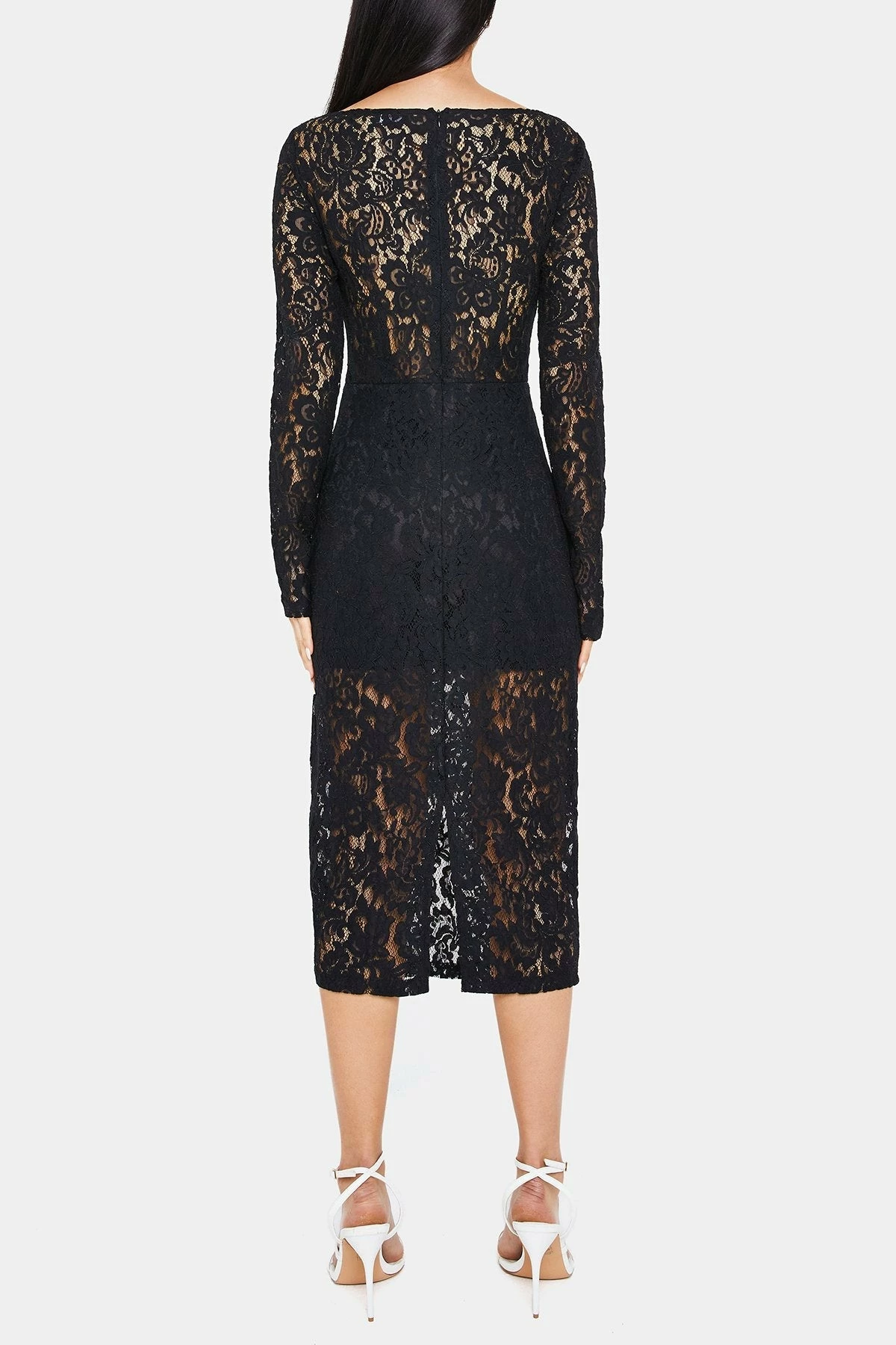 SOLADO Sweetheart Lace Splicing Long Sleeve Midi Dress 7 SOLADO Sweetheart Lace Splicing Long Sleeve Midi Dress - Image 7