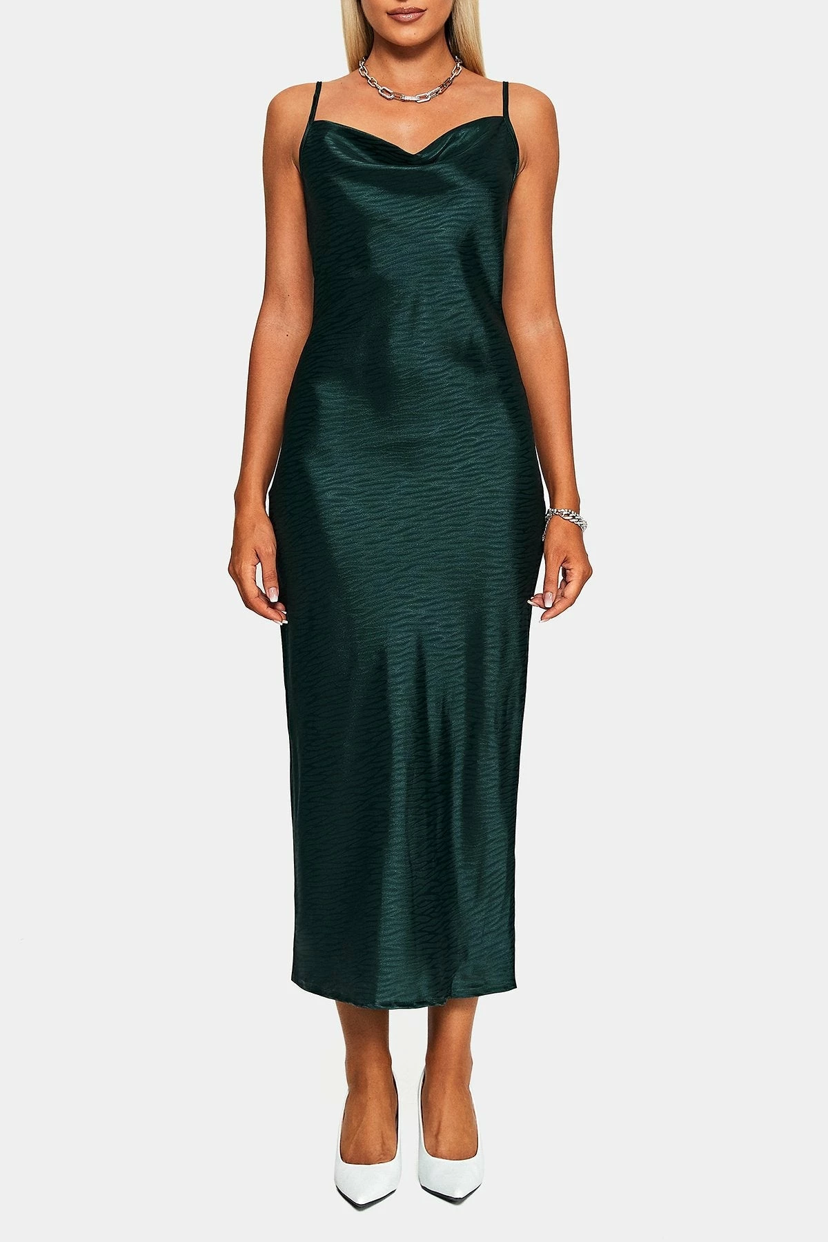 SOLADO Cowl Neck Jacquard Bodycon Midi Dress 6 SOLADO Cowl Neck Jacquard Bodycon Midi Dress - Image 6