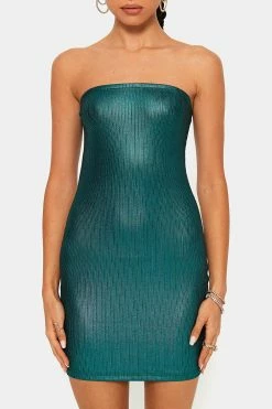 SOLADO Zipper Back Bodycon Sheen Tube Mini Dress -Solado Sales Shop jpeg 5a25505f fe97 4137 86f1 9c36dea3f003 1800x1800
