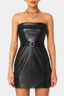 SOLADO Off Shoulder Cinched Waist PU Leather Mini Dress With Belt -Solado Sales Shop jpeg 5d90feb8 0707 4c1e b9a4 0edeb95d1723 1800x1800