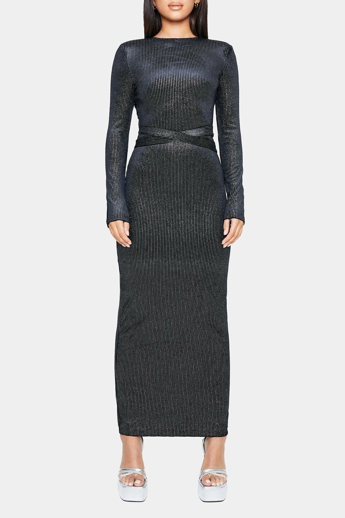 SOLADO Open Back Tie Detail Long Sleeve Maxi Dress 6 SOLADO Open Back Tie Detail Long Sleeve Maxi Dress - Image 6